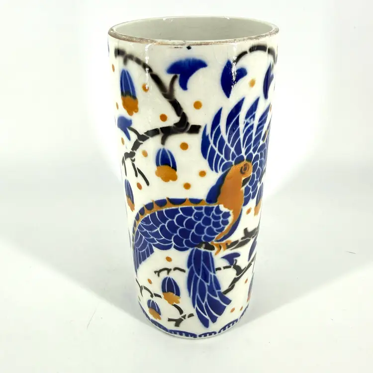 Art Deco Bird Lunéville Keller et Guérin K&G Faience France Vase