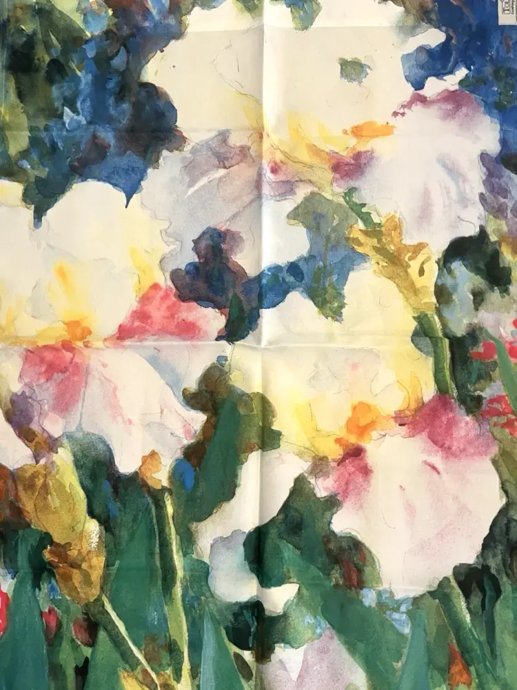 Vintage NEW Toland House Flag IRIS FLOWERS USA 36" x 24"