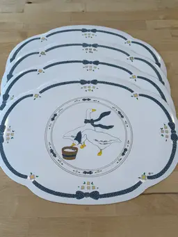 4 Vintage Vinyl Placemats Goose Geese Country Farmhouse Cottagecore 90s