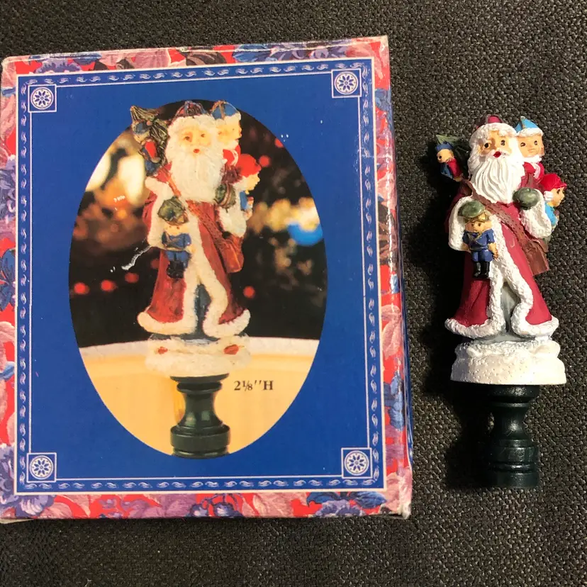 Vintage Santa Claus Light Fixture Finial w/ Box