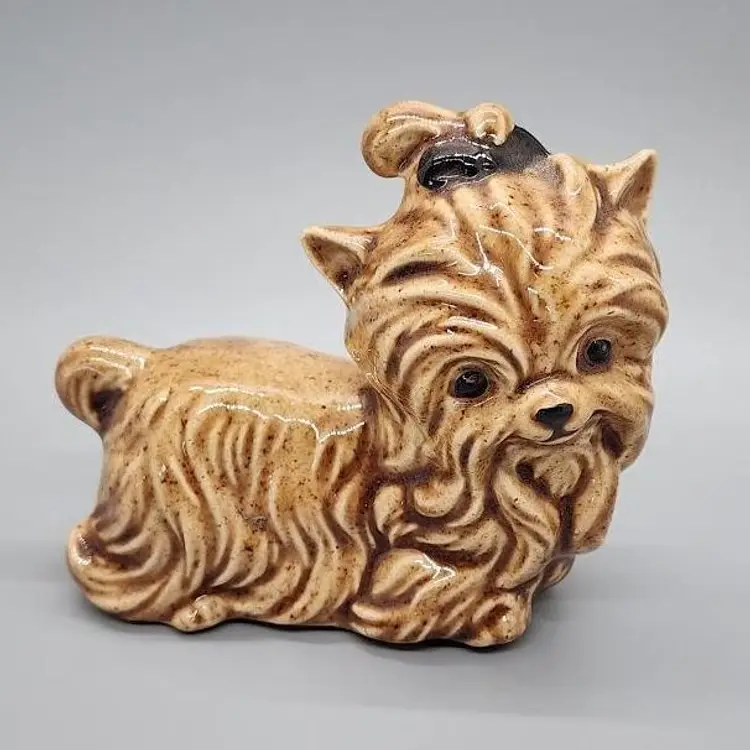 Vintage Yorkshire Terrier Ceramic Dog Figurine