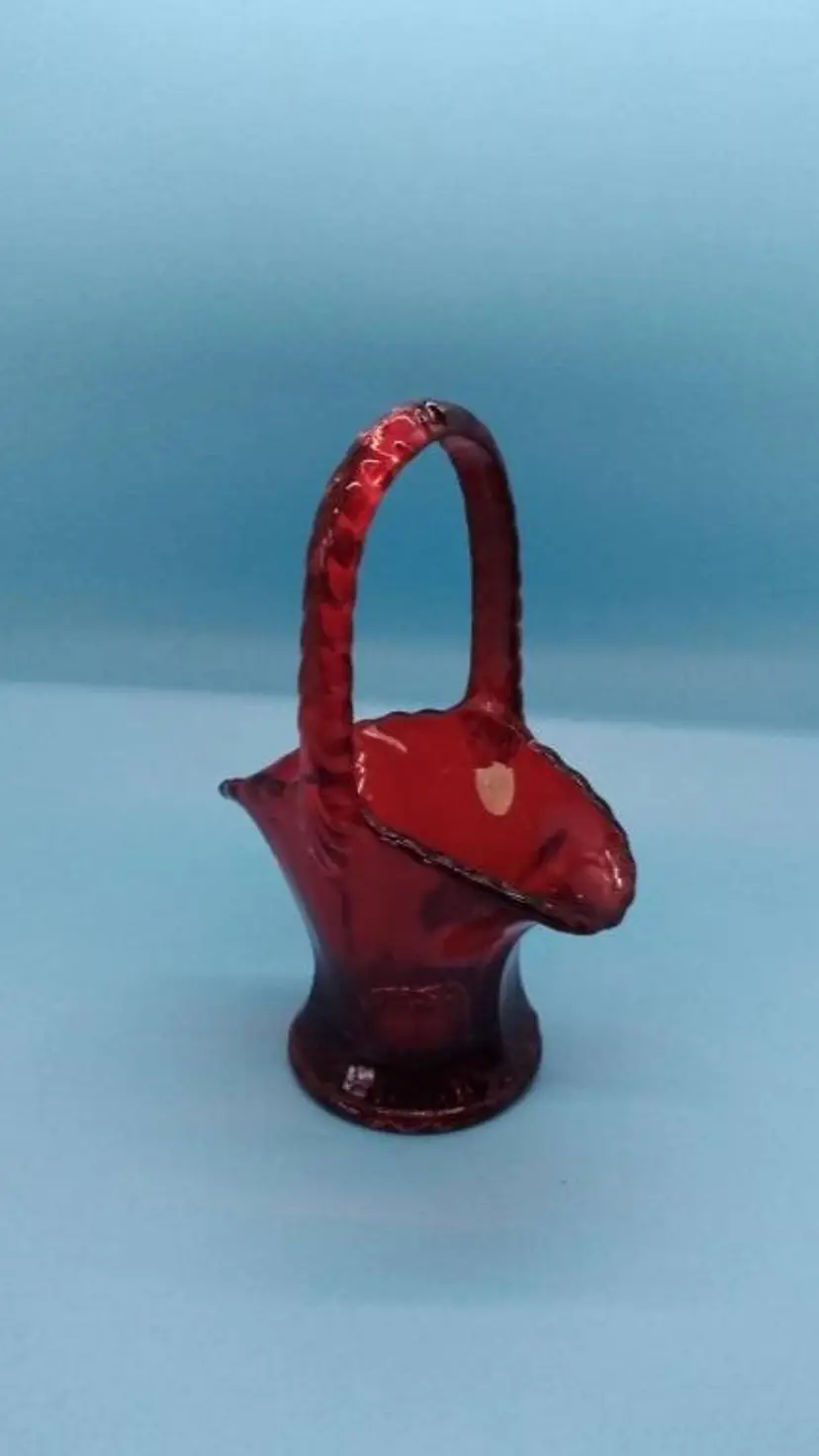Vintage Westmorland Amberina Ruby Red Glass Basket