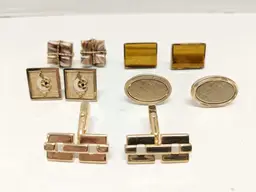 Lot of 5 Goldtone Vtg Cufflink Sets