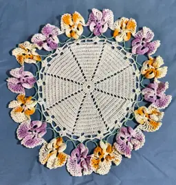 Vintage Pansy Doily