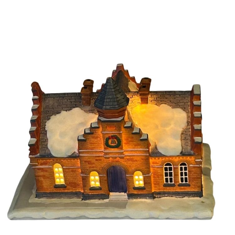 Vintage Norman Rockwell “Town Offices” Ceramic Numbered In Box 9x7x9