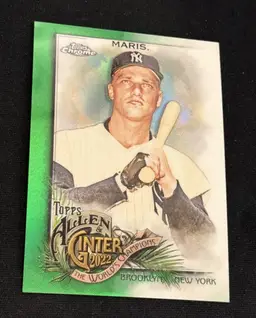 Roger Maris 2022 Topps Allen & Ginter Chrome Green Refractor /99 #215 New York Yankees