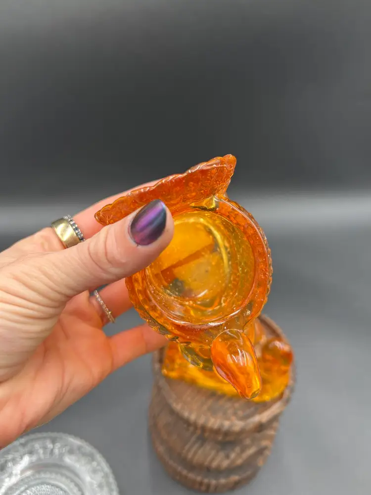 Indiana Glass Turkey Candle Holders 4”