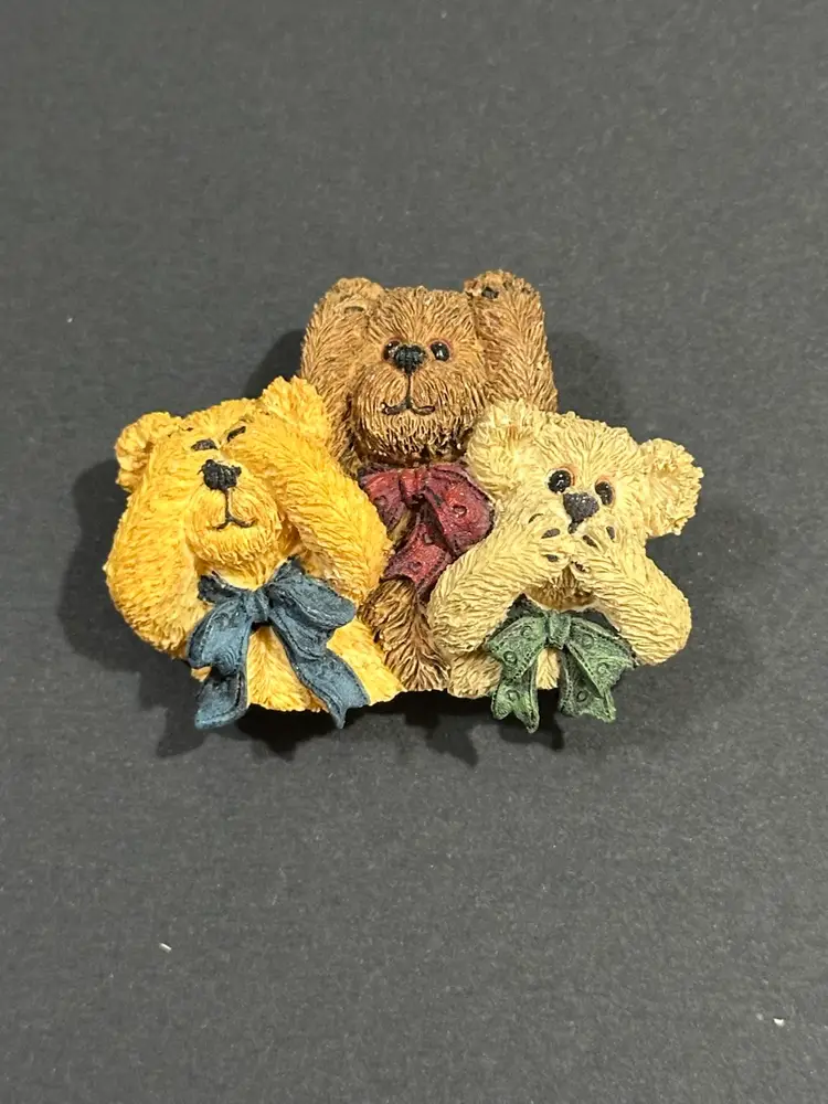 Boyd's Bears Blink, Hush, and Shush Resin Brooch