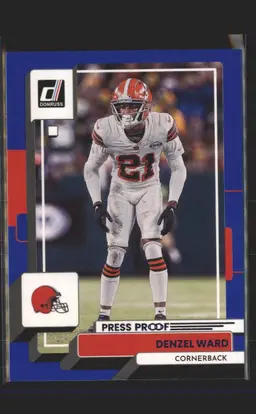 2022 Donruss #214 Denzel Ward Blue Press Proof - (139) - Cleveland Browns