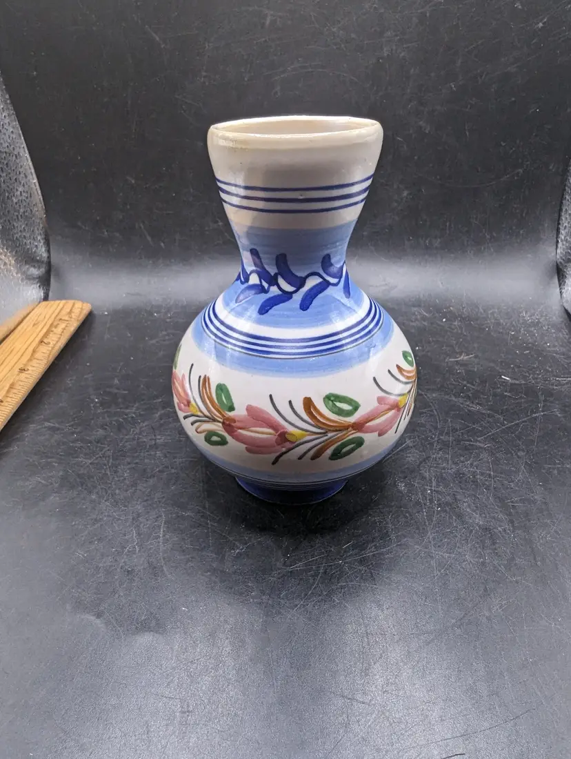 Hand Made Hand Painted Pottery Vase Signed