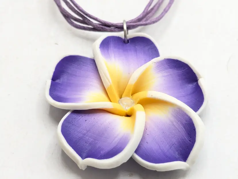 Tropical Plumeria Flower Necklace Earring Set NWT