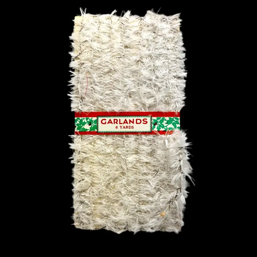 Vintage Christmas White Garland 6yards NOS