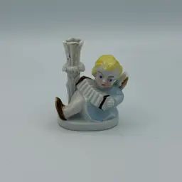 Porcelain Angel or Cherub Figurine Candle Holder/Bud Vase