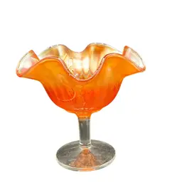 #01 - Fenton Marigold Holly Carnival Glass Compote