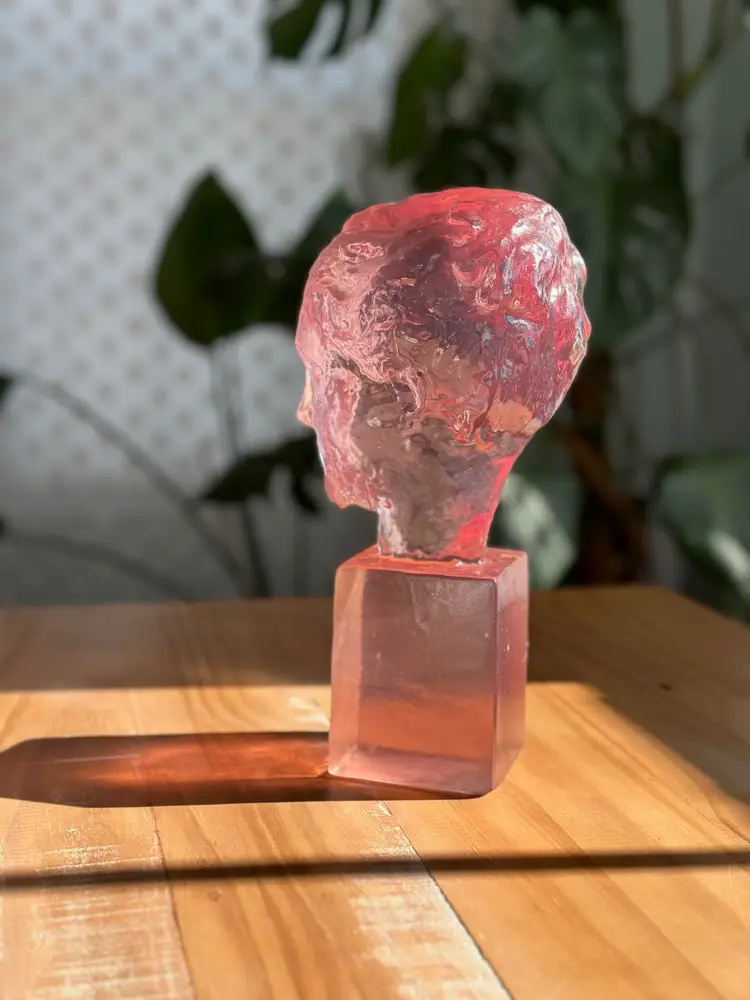 Dorothy Thorpe Resin Neoclassical Woman Bust Sculpture MCM Pink/Purple Rare 9.5”