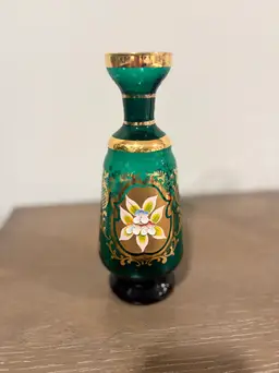 Emerald Green Bohemian Glass Decanter