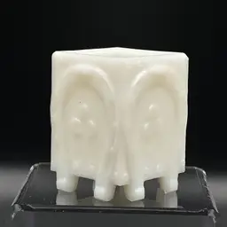 Antique Milk Glass Toothpick Holder in the Horseshoe and Clover Pattern