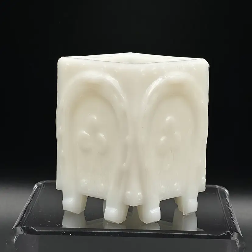 Antique Milk Glass Toothpick Holder in the Horseshoe and Clover Pattern