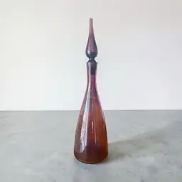 Amythest Purple Blenko Glass Decanter 920 Bottle with Flame Stopper Mid Century