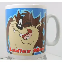 Vintage Tasmanian Devil 'Ladies Man' Large Taz Cup Mug Warner Bros. 1996