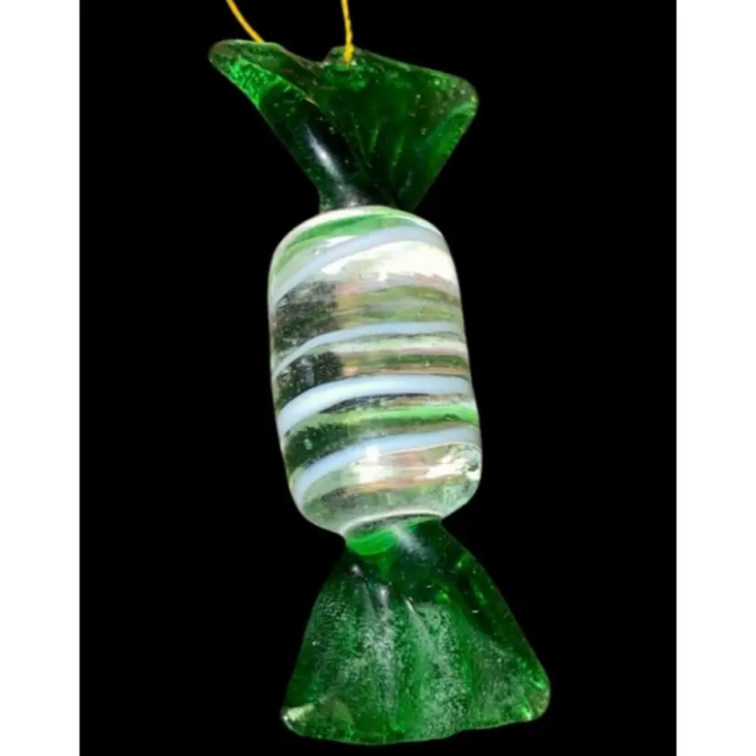 #07- Just In Large 1980/90s Art Glass Hand Blown Candy 2.25" X 5/8"
