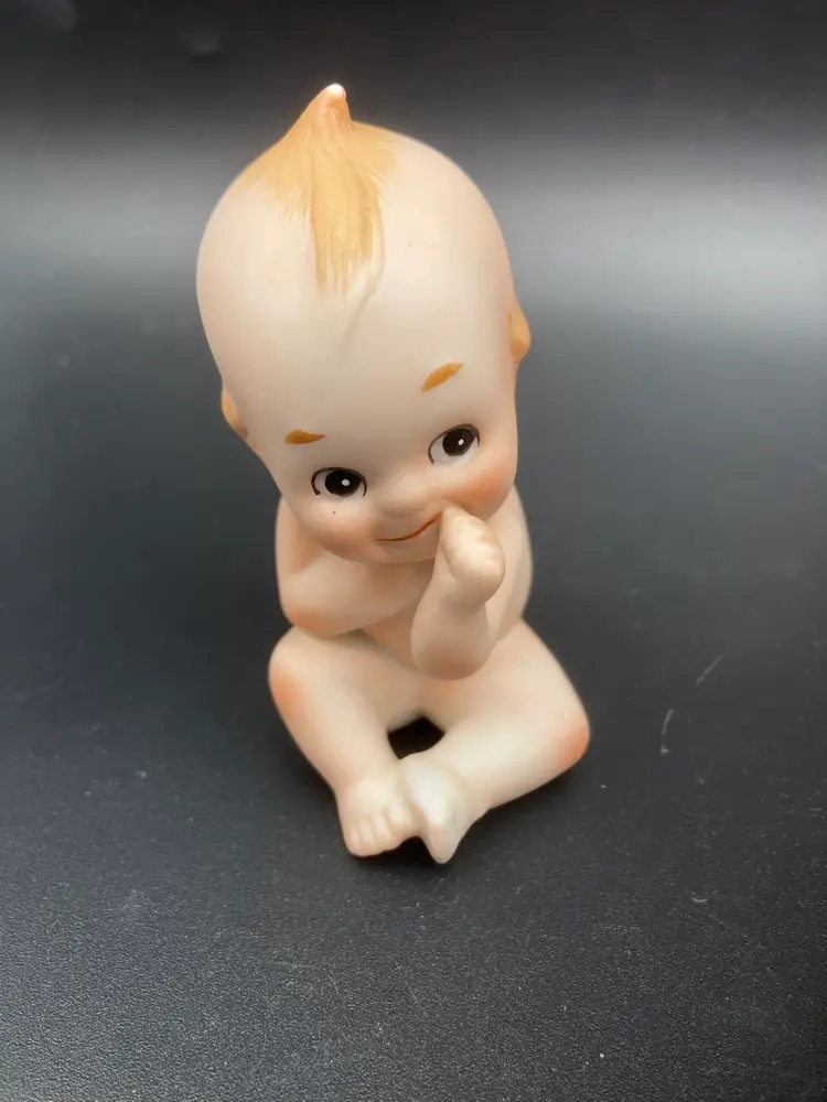 BIN - Vintage Lefton Blue Wing Kewpie KW913 Sucking Thumb
