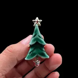 **Vintage Beatrix Ceramic & Gold Tone Metal Christmas Tree 2”🎄