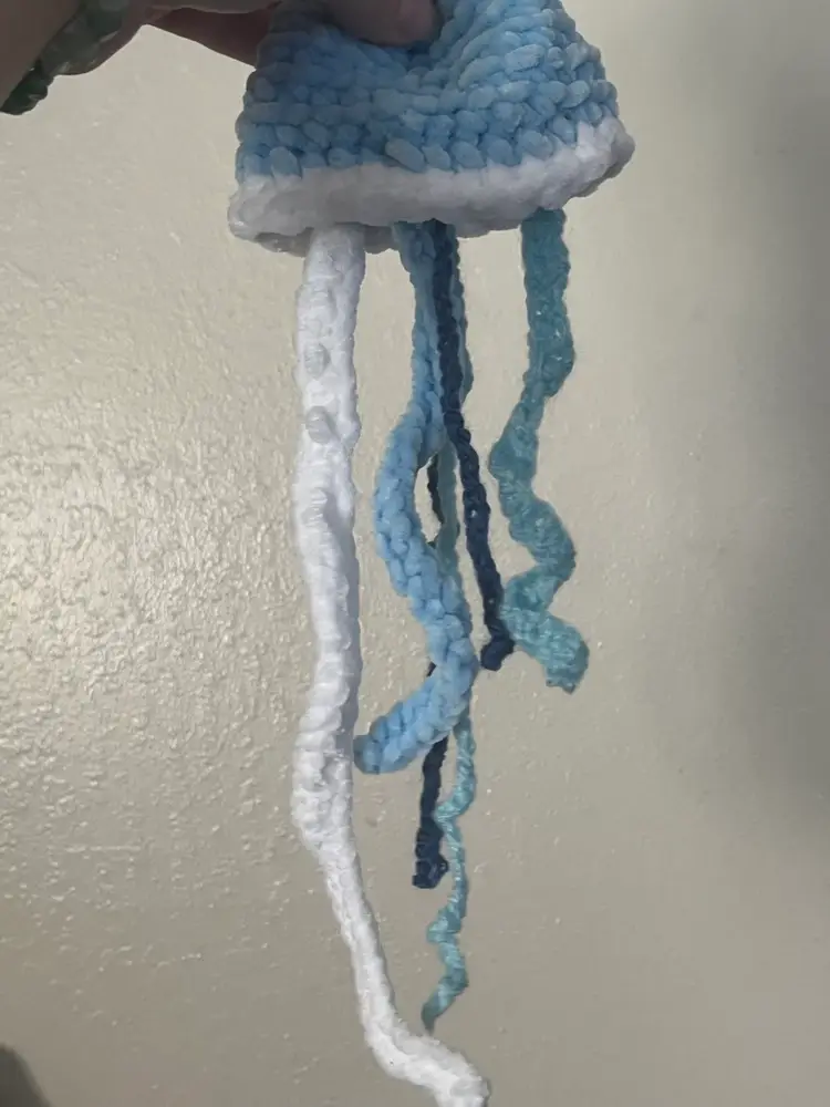 Crocheted Blue Jellyfish