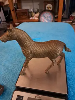 Vintage solid brass standing Zebra
