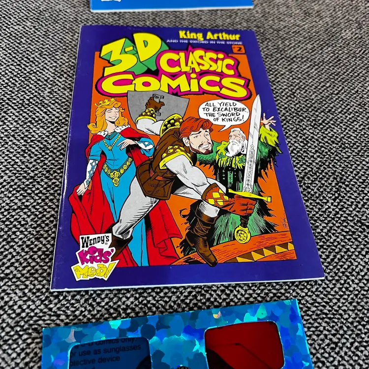 023 Vintage 90S 3-D Classic Comics Wendy’s Kids Meal With 3-D Glasses Set Of Two