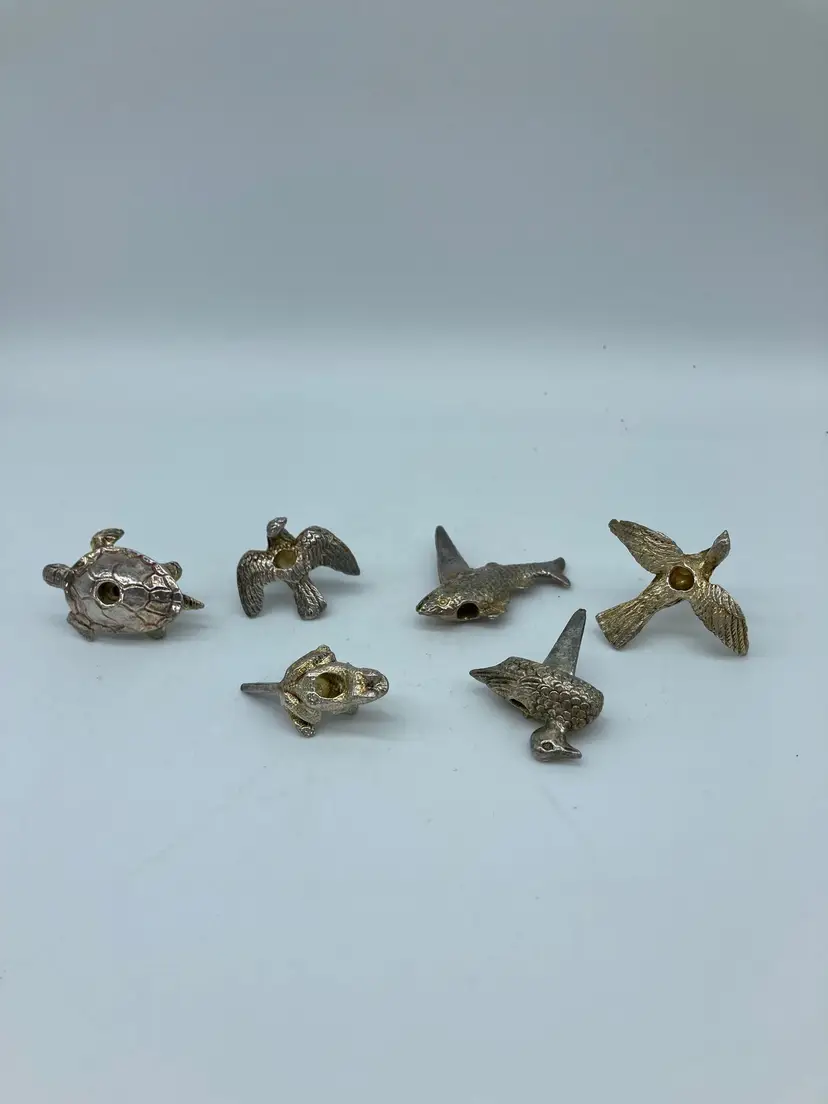 Silver Plated Birthday Candle Holders 60's Mid-Century Set Of 6 By Reed & Barton