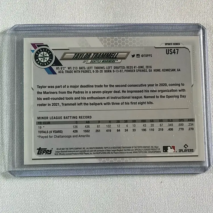 2021 Topps Update Photo Variation Taylor Trammell RC #US47