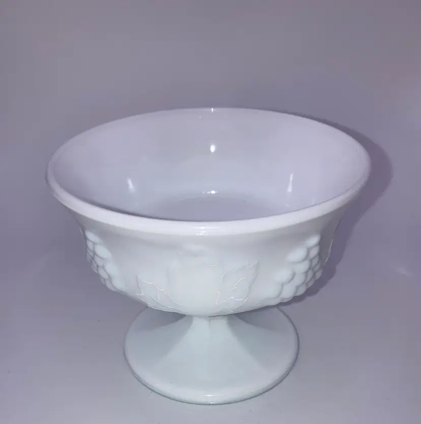 Milk Glass Compote 3 1/4” Tall