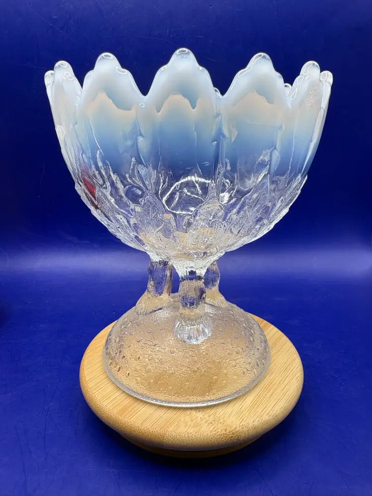 Northwood Hilltop Vines Opalescent Compote Dish