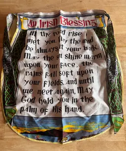 Vintage linen Irish blessing Apron