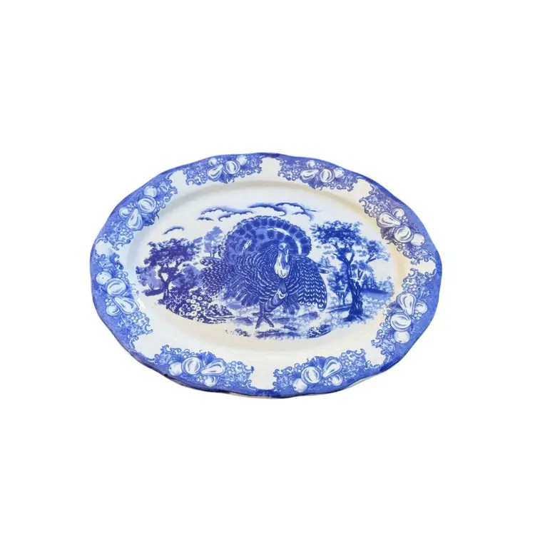 Blue and White Turkey Platter
