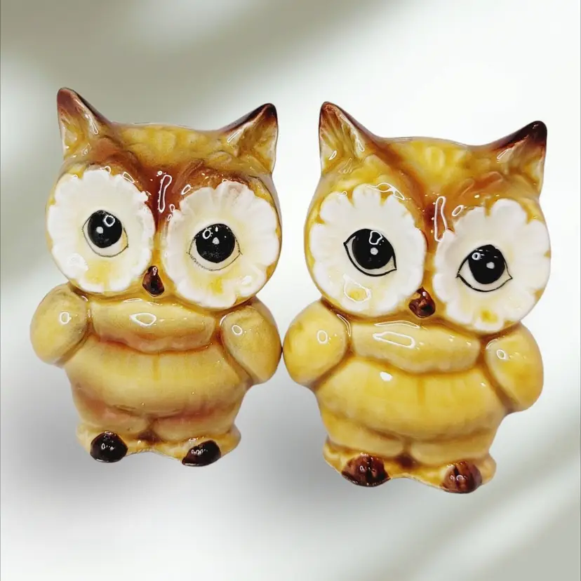Vintage Lefton OWL Salt & Pepper Shaker Set Japan Exclusive