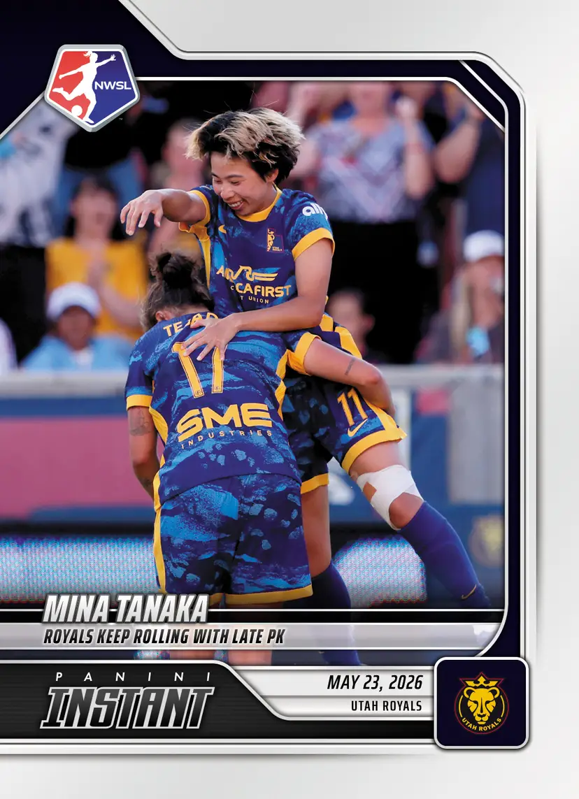 Mina Tanaka Soccer Card - 1 of 80 Made! - Late Penalty Winner - 2026 Panini Instant NWSL #75