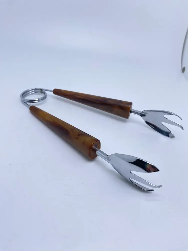 Vintage MCM Bakelite Clawed Ice Tongs