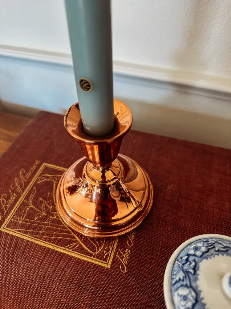 Vintage 70's copper taper candle holder