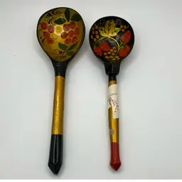 Pair of Russian Khokhloma Spoons