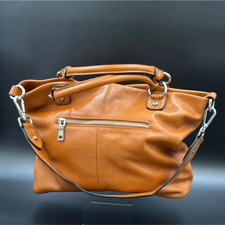 Kattee Woman’s Soft Leather, Bottom Has Studs,Tote Bag, Top Satchel Purse Handbag.