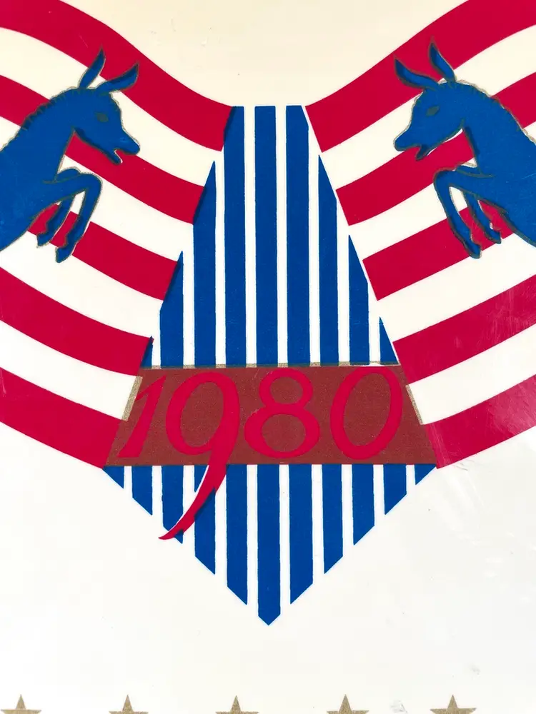 DNC SIGMA Tray Political Melamine Barware Democrat Party Donkeys Stars Vintage