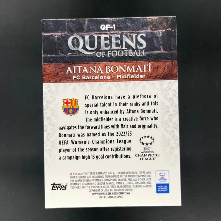 Aitana Bonmati 2023/24 Topps Chrome UEFA Women Queens Of Football Soccer Card