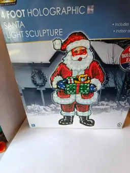 Holographic Santa Claus Light Sculpture