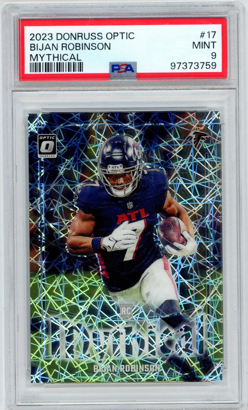 2023 Donruss Optic BIJAN ROBINSON RC Rookie Mythical Prizm #17 FALCONS PSA 9 MINT