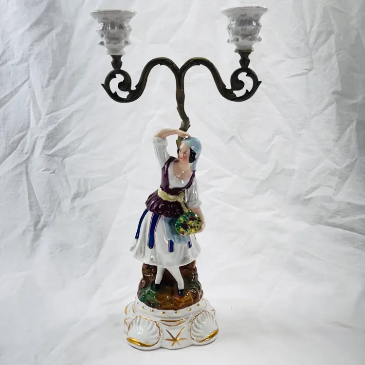 Very Old Victorian Style Double Candle Holder Call Our