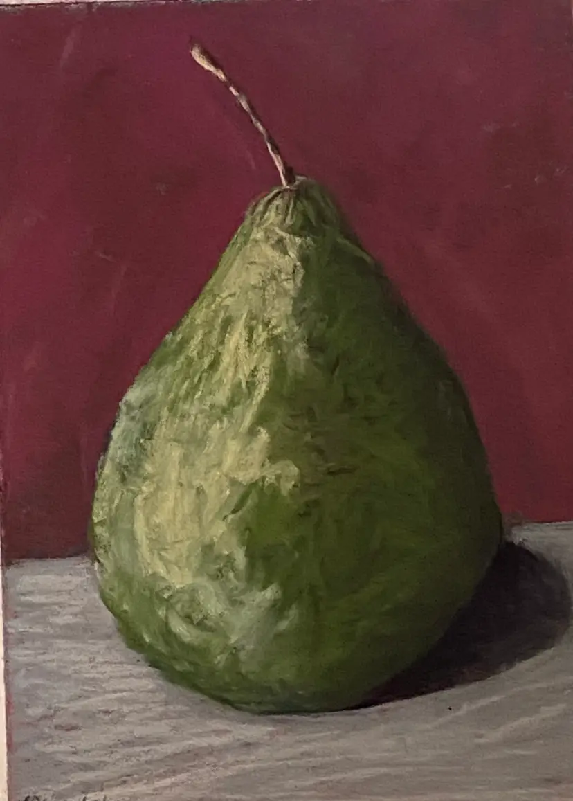 "Pear"	7.125 x 9.5. /	6 x 8.5 	Medium: Pastel, Original Art Signed By Letitia Collins