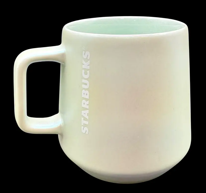 Starbucks 2021 Ceramic Coffee Mug Cup Shimmer Mint Green Pearlescent Winter 12oz