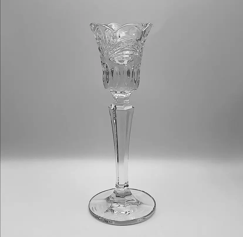 Marquis by Waterford, Retired Crystal Calais Candlestick, Marked, Made 1995-2001
